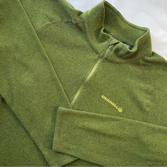 Merrell Other - Merrell Men’s Quarter-Zip Pullover Olive Green Hiking Outdoor Sweater Size Small